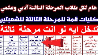 تنسيق كليات المرحلة3ادبي وعلمي,أفضل 10 كليات قمة في المرحلة الثالثة من 50%   60% علمي وادبي 20201  2