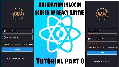 Validation in LOGIN Screen in React Native in Hindi
