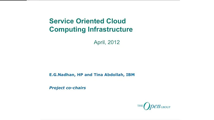 Service Oriented Cloud Computing Infrastructure