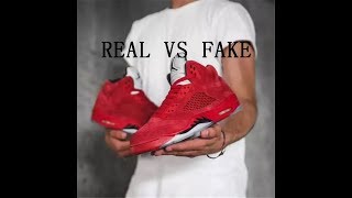 fake jordan 5 red suede