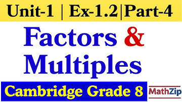 Cambridge Checkpoint Math 8 | Exercise 1.2 (Q1-Q2)| Multiples, factors and primes