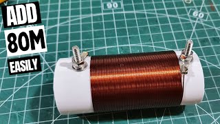 80m with your 66ft end fed half wave antenna?... How to easily make a 110µH loading coil.