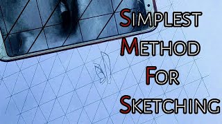 Simplest Method For Sketching | How To Draw Using Diagonal Grid Method | Baliram Pandit Arts Wealth