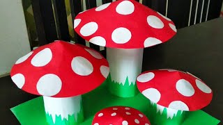 How to make/ create paper mushroom craft / paper mushroom / DIY mushroom craft / paper craft