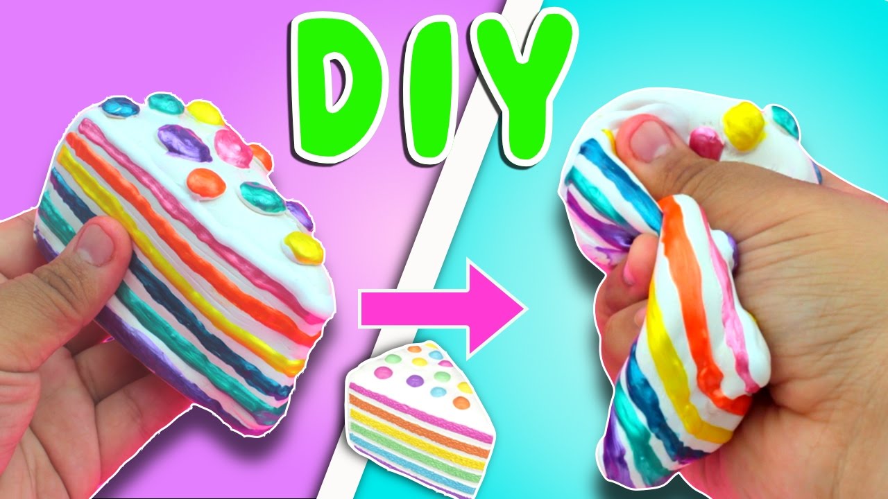 DIY SQUISHY CHAWA RAINBOW CAKE !?!? / How to make the slowest rising squishy in the world ...