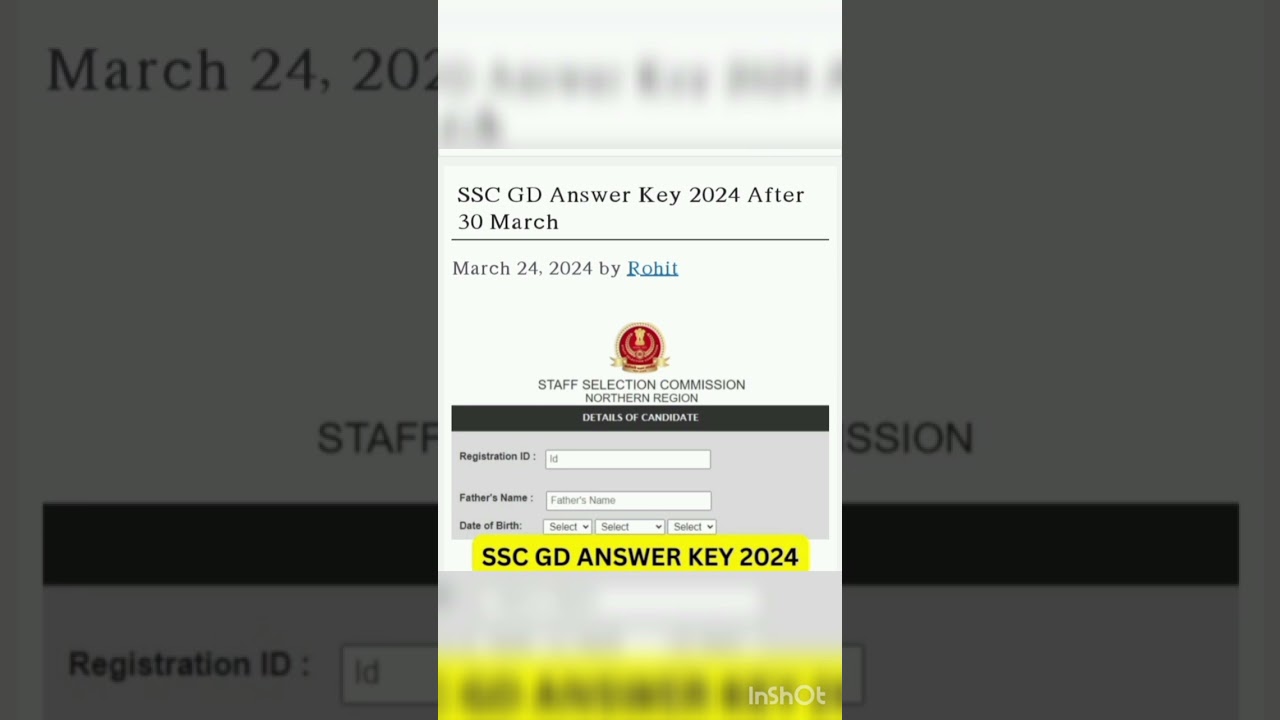 SSC GD CONSTABLE|| ANSWER KEY RELEASED || 