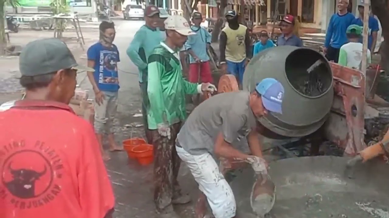 Immersive ASMR: Cement Mixing, Hammering, Grinding, and Stone Work in Construction | Kuli Bangunan