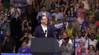 Governor Josh Shapiro endorses Vice President Kamala Harris and Minnesota Gov. Tim Walz at Pa. rally