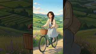 #asmr #ghiblistyle Bicycle Ride to the Flower Market | Cozy Ghibli Morning ASMR 🌿🚲