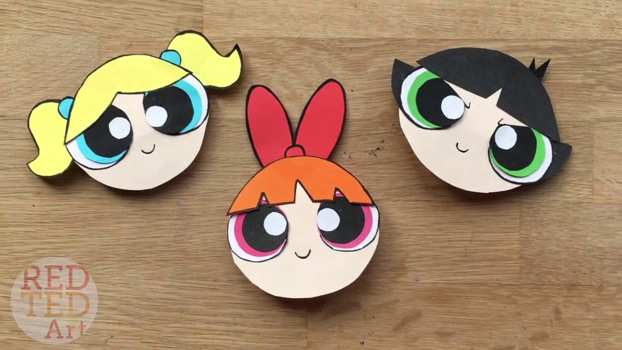 The Powerpuff Girls Bookmark DIY - Blossom Paper Crafts - Corner