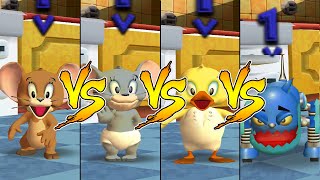 Tom and Jerry in War of the Whiskers Jerry Vs Nibbles Vs Duckling Vs Robot Cat (Master Difficulty)
