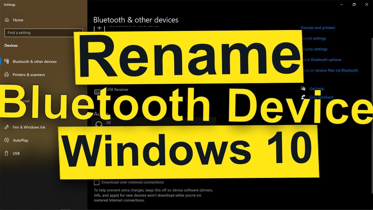 how to rename bluetooth device on windows 10