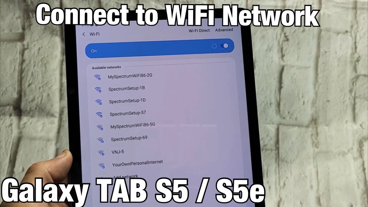 Galaxy TAB S5/S5e: How to Connect to Wifi Internet Network - YouTube