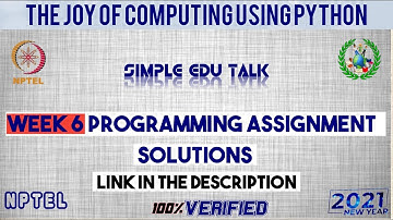 NPTEL The Joy Of Computing Using Python Week 6 All Programming Assignment Solution With Link Of Code