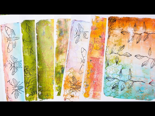 Gelli Plate Techniques Using Repurposed Items and Leaves 