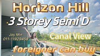 【Johor Property 新山房地产】 Horizon Hill @ The Cove 3 storey Semi D iskandar puteri unblock canal view