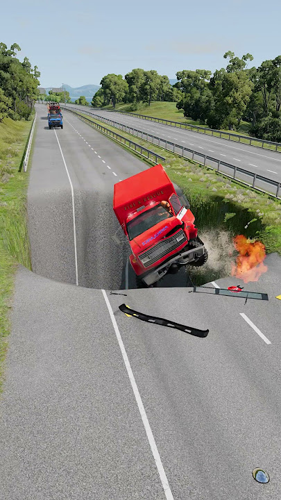 Cars & Buses vs Massive Pit - BeamNG.Drive