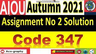 ⏩ AIOU Code 347 Solved Assignment No.2 Autumn 2021 || BANKING || Level: FA/ I.Com