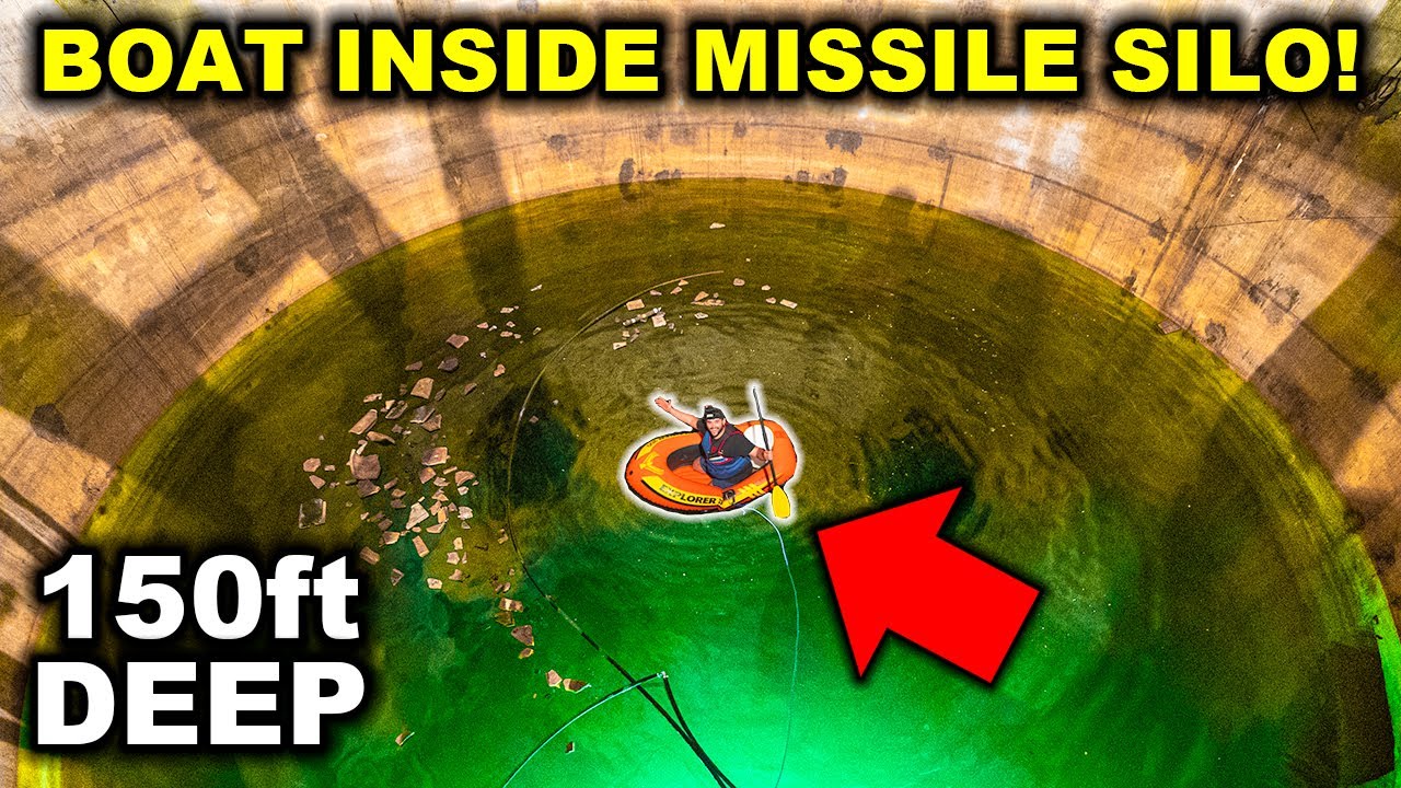 Exploring MISSILE SILO with TINY Inflatable RAFT!!! (Found L