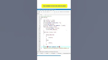 C Find number of even and odd numbers in array #fyp #shorts #c #cpp #cprogramming #fypシ #viral #reel