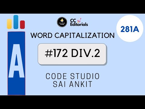 Codeforces #172 Div.2 | Word Capitalization | Problem 281A | Codeforces Editorials/Tutorials