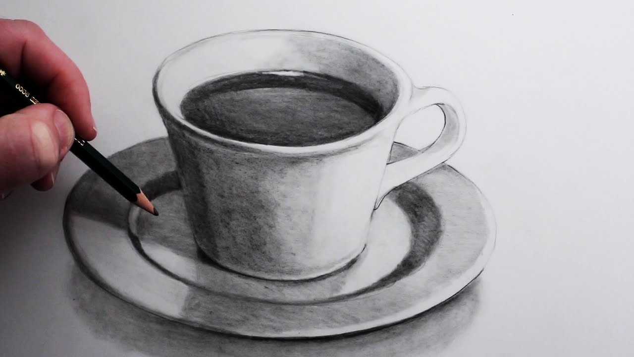 How to Draw Cup Plate Step By Step || Cup Plate Drawing || Easy Cup Plate  Drawing Colour.. - YouTube