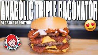 ANABOLIC TRIPLE BACONATOR | The BEST & BIGGEST Anabolic Burger! | High Protein Wendy's Recipe