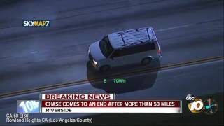 Three-county chase comes to end in Riverside County