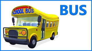 Go To School On The Yellow School Bus | Wheels on the School Bus Go Round & Round Kids Video