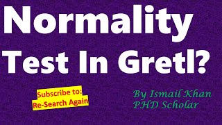 Normality test in Gretl