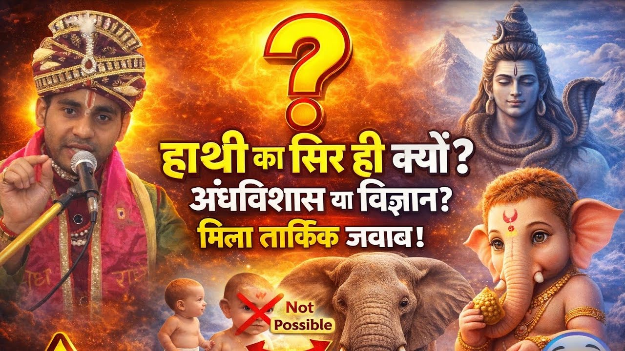 गणेश जी पर हाथी का सिर क्यों? अंधविश्वास कहने वालों को को जवाब! 🚩✨ Ganesh ji par hathi ka sar kyon