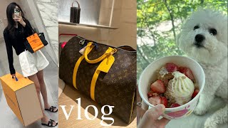 vlog_ 요아정 먹고🍦 리모와 사러갔다가 루이비통 키폴50 사오고🛍️, 코스COS 신상 입어보는 일상💛, 갑분 모노그램에 환장한애, 에르메스 립스틱 언박싱, 프라다 크롭티 추천템