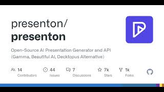 GitHub - presenton/presenton: Open-Source AI Presentation Generator and API (Gamma, Beautiful AI,...