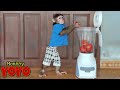 YoYo JR  makes pureed tomatoes to drink