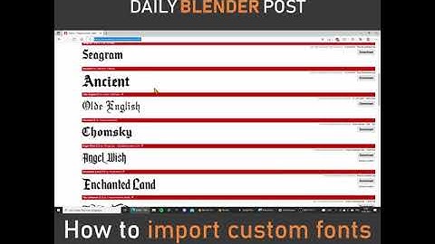 Custom Fonts in Blender