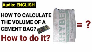 How to calculate volume of cement bag | volume of Cement bag in cft | volume of Cement bag in m3