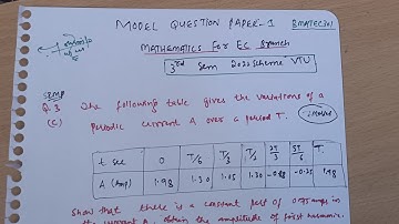 BMATEC301 First Harmonic Fourier Series|Model Question Paper Solved Q.No 2(c)📝