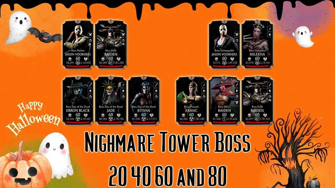 Nightmare Tower Boss 20 40 60 80 | MK Mobile