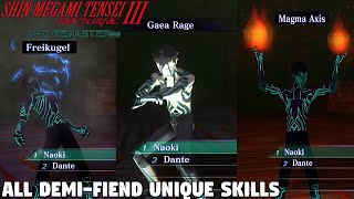 Shin Megami Tensei 3 Nocturne HD Remaster - ALL Demi-Fiend Unique Skills