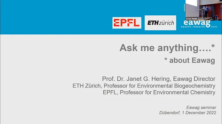 EawagSeminar "Ask me anything..." with Prof. Dr. J...