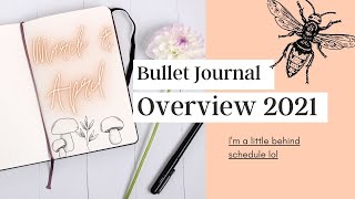 march and april bullet journal overview 2021