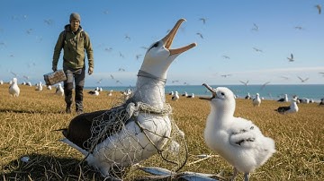 Het redden van een noordelijke koningsalbatrosmoeder uit plastic afval – een hartverwarmend moment