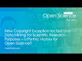 Paweł Kamocki:  New Copyright Exception for Text and Data Mining for Scientific Research Purposes...