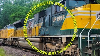 4 foamers go ballistic over a Union Pacific coal train (ft. CNW heritage unit 1995)