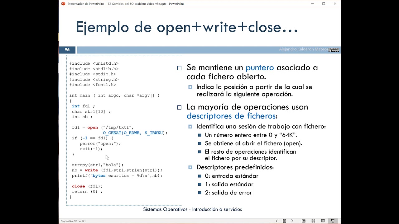 SSOO - Llamadas al sistema - Ficheros y directorios (v1b)