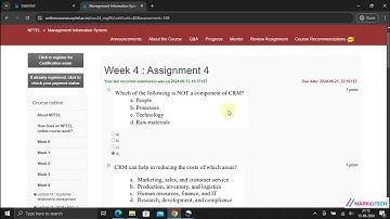 NPTEL Management Information System Week4 Assignment 4 Solution July 2024