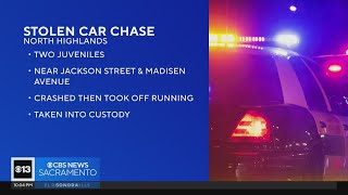2 juveniles arrested after leading chase in stolen car in North Highlands
