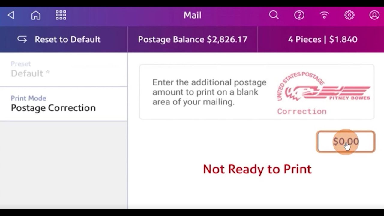 SendPro® C Series - Fixing Incorrect Postage