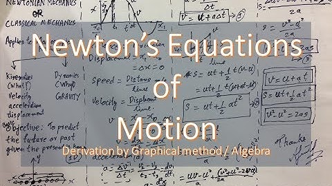 Newtonian Mechanics : Equations of motion (By Graphical Method /Algebra)