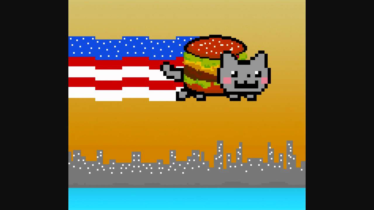 American, Nyan, cat, burger, america, shits, original, flag, usa, new, york...